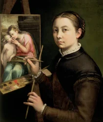Selbstporträt an der Staffelei, 1556